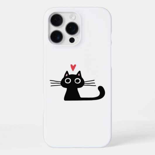 Süße schwarze Katze mit Herz  Kätzchen Valentinsta iPhone Hülle (Rückseite)
