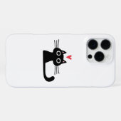 Süße schwarze Katze mit Herz  Kätzchen Valentinsta iPhone Hülle (Rückseite (Horizontal))