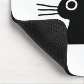 Süße schwarze Katze mit Herz Kätzchen Valentinsta Mousepad (Ecke)