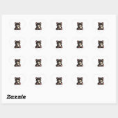 Süße schwarze Katze mit Kaffee Herz-Aufkleber (Blatt)