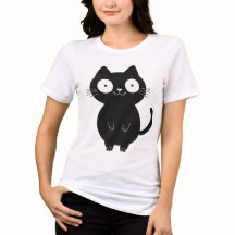 Süße schwarze Katze niedlich einfache Cartoon-Katz