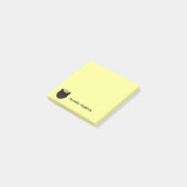 Süße schwarze Katze Personalisiert Post-it Klebezettel (angewinkelt)