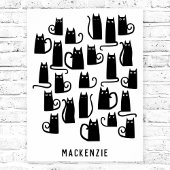 Süße schwarze Katze personalisiert Poster