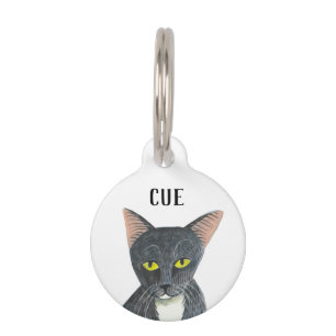 Süße schwarze Katze personalisierter Haustier-ID-A Haustiermarke