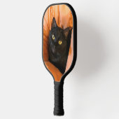 Süße schwarze Katze Pickleball Schläger (Links)