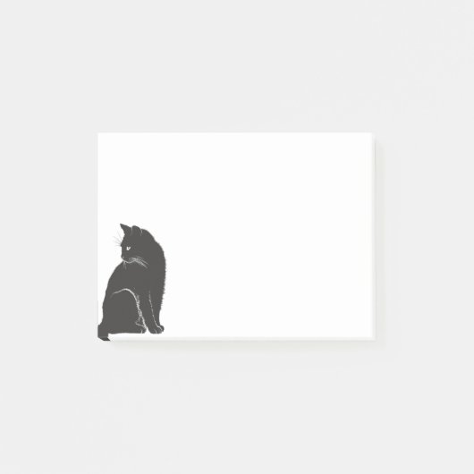 Süße schwarze Katze Post-it Klebezettel (Vorderseite)