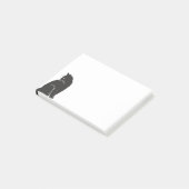 Süße schwarze Katze Post-it Klebezettel (angewinkelt)