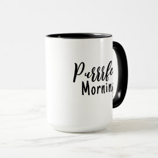 Süße schwarze Katze Purrrfecter Morgen Lustiger Sp Tasse