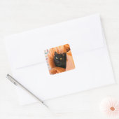 Süße schwarze Katze Quadratischer Aufkleber (Umschlag)
