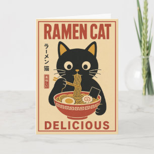 Süße schwarze Katze Ramen Nudel Japanischer Food L Karte