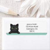 Süße schwarze Katze schaut Mint benutzerdefinierte (Insitu)