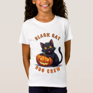 Süße schwarze Katze sitzt auf Kürbis Halloween 🎃 T-Shirt
