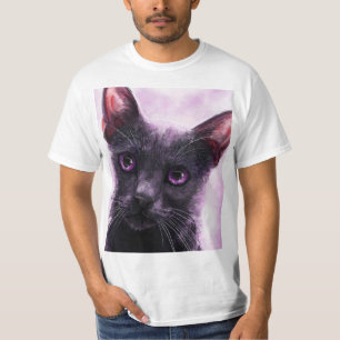 Süße schwarze Katze T-Shirt