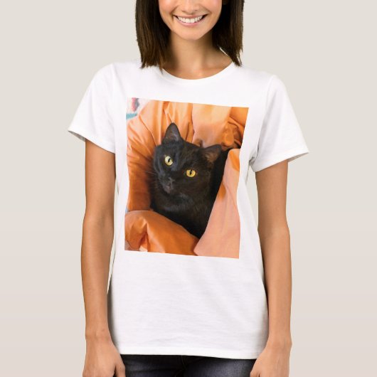 Süße schwarze Katze T-Shirt (Vorderseite)
