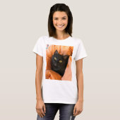 Süße schwarze Katze T-Shirt (Vorne ganz)