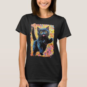 Süße schwarze Katze T-Shirt