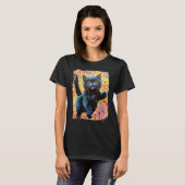 Süße schwarze Katze T-Shirt (Vorne ganz)