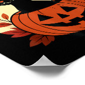 Süße schwarze Katze und Jack O Lantern Kürbis Poster (Ecke)