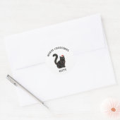 Süße schwarze Katze Weihnachtsaufkleber Runder Aufkleber (Umschlag)