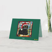 Süße schwarze Katze Weihnachtsplätzchen Karte (Rückseite)