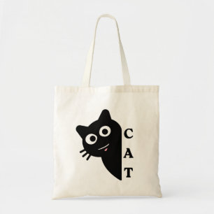 Süße schwarze Katze Wortspiel-Tasche Lustige Kat Tragetasche