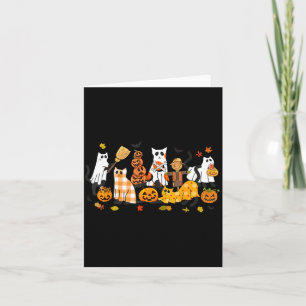 Süße schwarze Katzen Geist Halloween Kürbis Katzen Karte