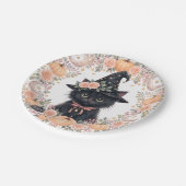 Süße schwarze Katzen Halloween-Papierteller Pappteller (Schrägansicht)