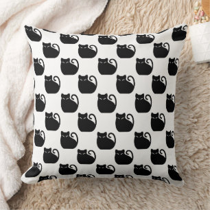 Süße schwarze Katzen Muster Kissen