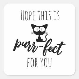 Süße schwarze Katzen-Pun-Schrift Quadratischer Aufkleber