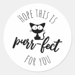 Süße schwarze Katzen-Pun-Schrift Runder Aufkleber