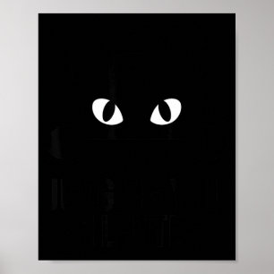 Süße schwarze Katzenaugen minimalistisch lustig ri Poster