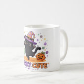 Süße schwarze Katzenhexe Halloween Kaffeetasse (VorderseiteRechts)