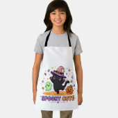 Süße schwarze Katzenhexe Halloween Schürze (Insitu)