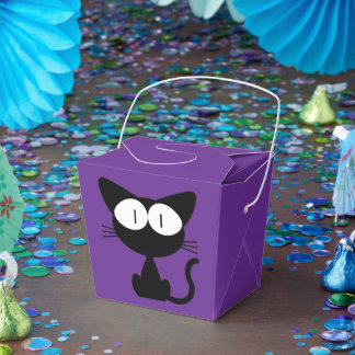 Süße schwarze Katzenmuster-Violett-Geburtstagsfeie Geschenkschachtel
