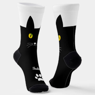 Süße schwarze Katzensocken als Geschenk für Katzen Socken