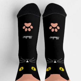 Süße schwarze Katzensocken als Geschenk für Katzen Socken