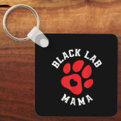 Süße schwarze Lab Mama Labrador Mutter Hundebesitz Schlüsselanhänger (Vorderseite)
