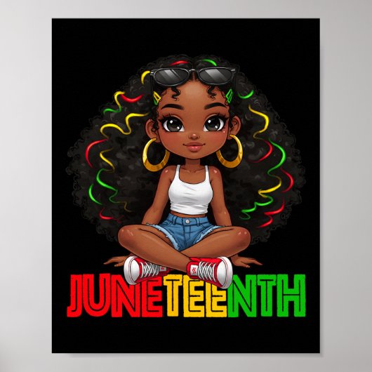 Süße schwarze Mädchen feiern Juneteenth 1865 Kinde Poster (Vorne)