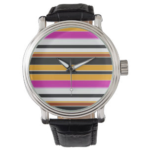 Süße schwarze orange Streifen Armbanduhr