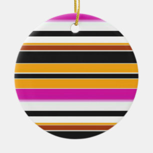 Süße schwarze orange Streifen Keramik Ornament