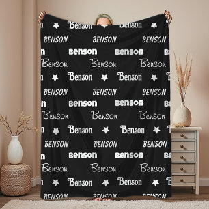Süße schwarze personalisierte Decke mit wiederholt