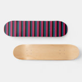 Süße schwarze rosa Streifen Skateboard (Horizontal)