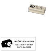 Süße schwarze Schafmutter Rücksendeadresse Gummistempel (Stempel)