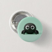 Süße schwarze Spinne Halloween-Taste Button (Vorne & Hinten)