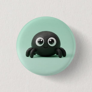 Süße schwarze Spinne Halloween-Taste Button