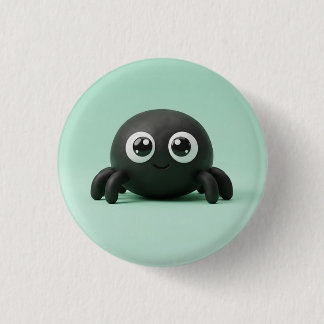 Süße schwarze Spinne Halloween-Taste Button