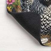 Süße schwarze und weiße Polnische Hühner Mousepad (Ecke)