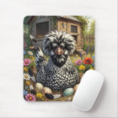 Süße schwarze und weiße Polnische Hühner Mousepad (Mit Mouse)