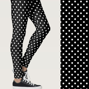 Süße schwarze und weiße Tupfen Leggings