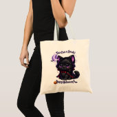 Süße schwarze Vampirkatze Trick oder Treat Tragetasche (Vorderseite (Produkt))